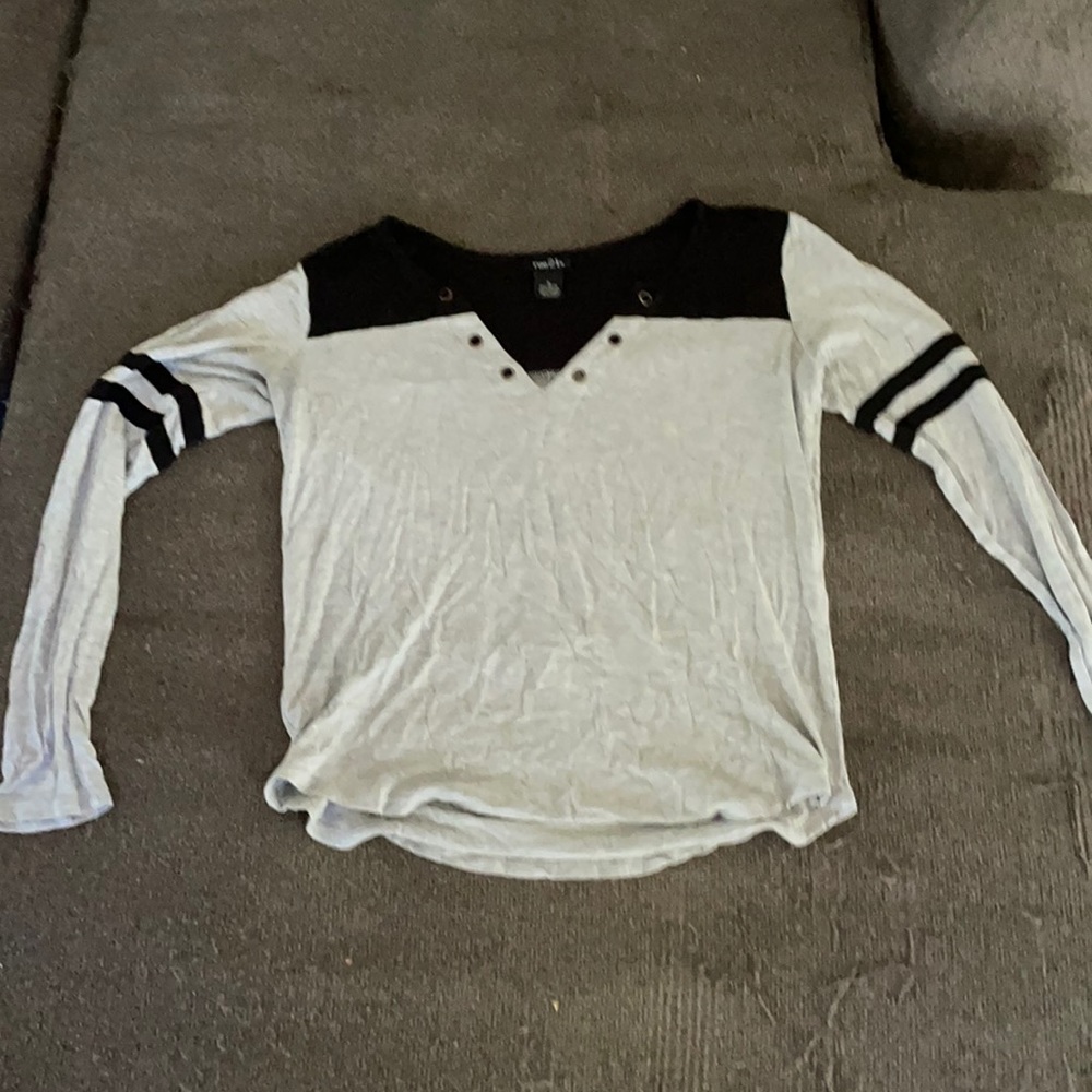 Black and Grey long sleeved shirt worn once